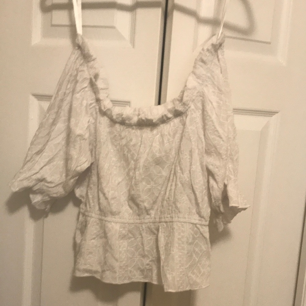 Lace off the shoulder crop top